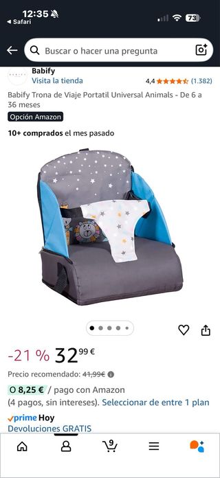 Trona de viaje portátil Babify Animals