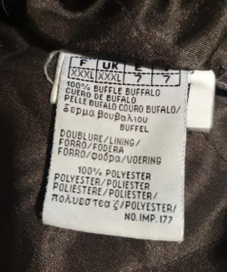 Chaqueta de piel de búfalo para hombre