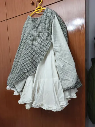 Falda rociera cuadros enagua