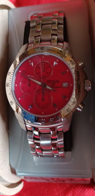 Orologio Invicta Cronografo Rosso Argento