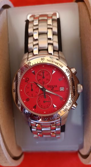 Orologio Invicta Cronografo Rosso Argento