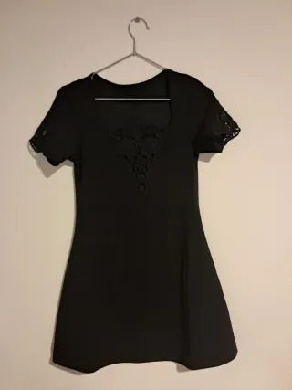 Vestido negro nuevo estilo vintage con encaje