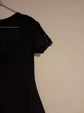 Vestido negro nuevo estilo vintage con encaje