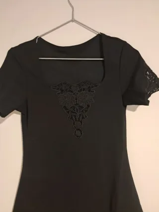 Vestido negro nuevo estilo vintage con encaje