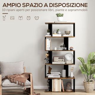 Scaffale Libreria a 5 Ripiani, Mobile Libreria Mod