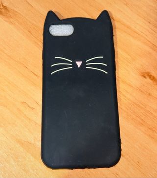 Funda gato silicona iPhone 6/6s negra