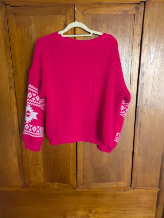 Jersey rosa con estampado blanco