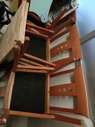 Mesa de comedor extensible madera con 6 sillas