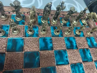 Ajedrez Coleccionista Bronce y Azul