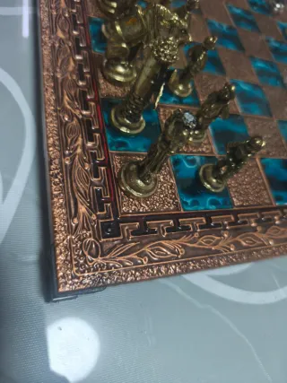 Ajedrez Coleccionista Bronce y Azul