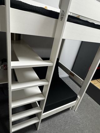 Litera estudio blanca con escritorio