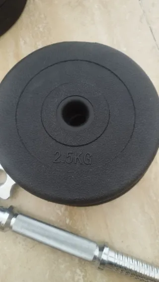 Set de pesas con discos y barra (27.5 kg)