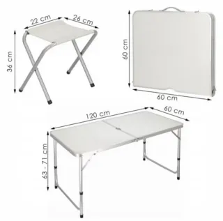 A ESTRENAR Mesa Camping Plegable con 4 Sillas