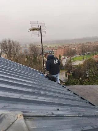 Antenista terrestre y parabólica.