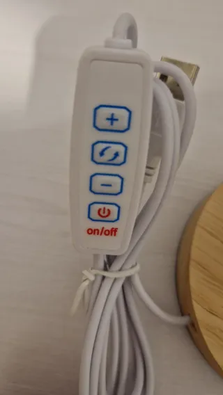 2 Lámparas Mesa LED Madera Tela