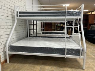 Litera Matrimonial Metálica + 2 Colchones Visco