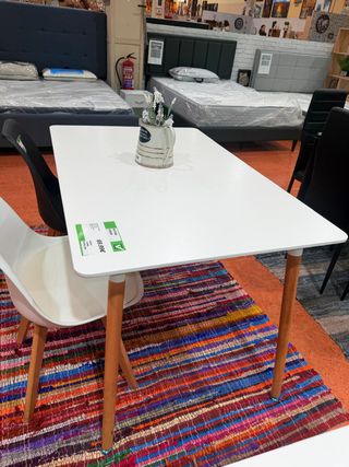 Mesa auxiliar comedor/cocina madera y tela