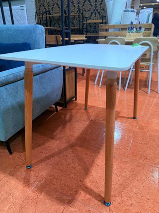 Mesa auxiliar comedor/cocina madera y tela