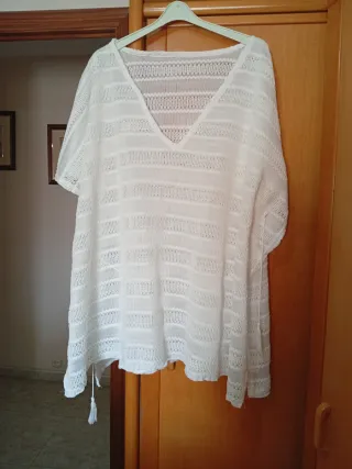 Blusa de crochet blanca