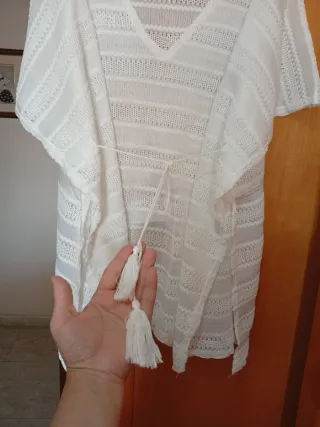 Blusa de crochet blanca