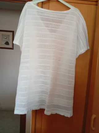 Blusa de crochet blanca
