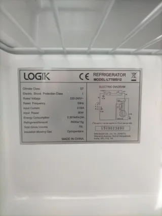 Nevera pequeña LOGIK Alto61/profund.50/ancho44