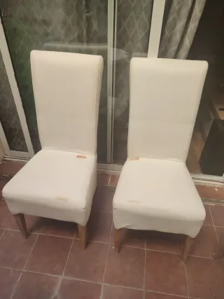 Juego de 4 sillas blancas modernas