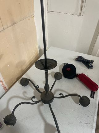 Lampadario vintage metallo nero/marrone ottone