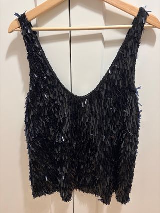 Top fiesta lentejuelas Zara Talla M