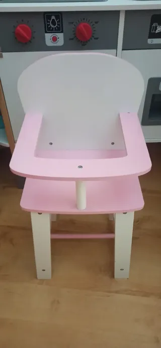 Trona de Juguete Rosa y Blanca