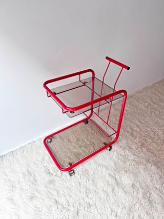 CAMARERA METÁLICA ROJA, AÑOS 80