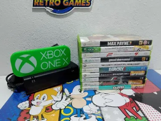 Lote Xbox 360 elite 250 GB Negra + Juegos