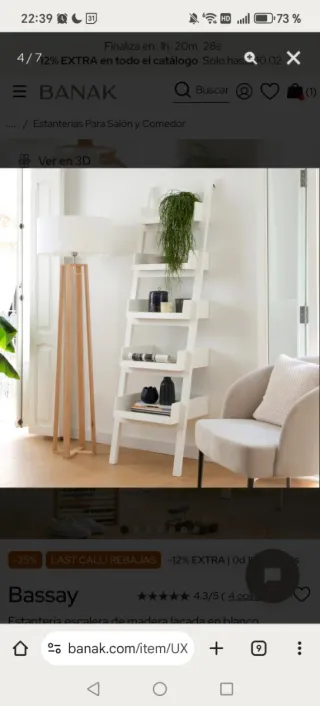 Estantería marca Banak modelo Bassay color Blanca