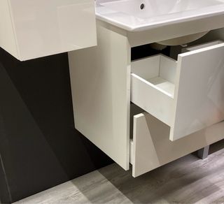 Mueble baño suspendido + columna + grifo