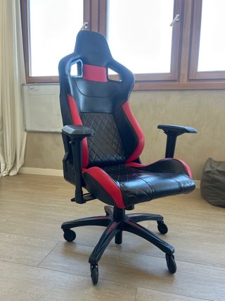 Silla Gaming Corsair Cuero Negra/Roja