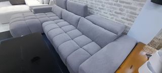 Sofá Moderno Gris Tela de 312cm Nuevo