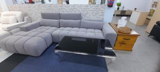 Sofá Moderno Gris Tela de 312cm Nuevo