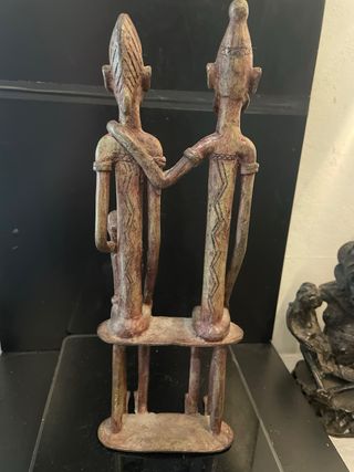 Figura Arte Africano Pareja con Niño