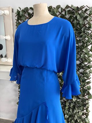 Traje Flamenco Azul Talla 44 Nuevo