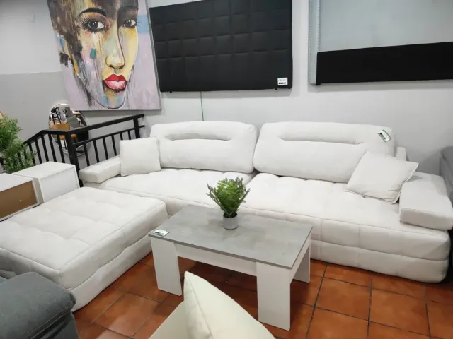 Sofá modular 320cm tela blanco