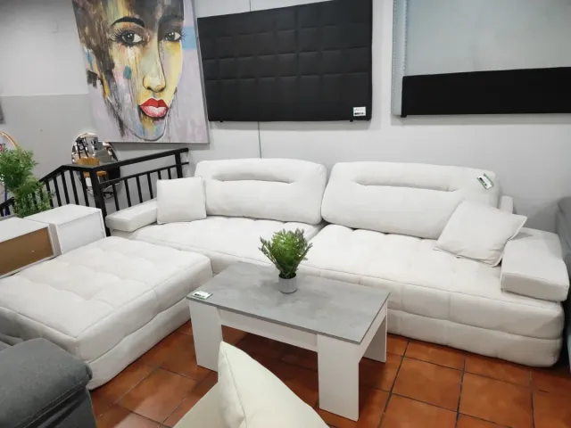 Sofá modular 320cm tela blanco