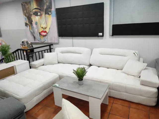 Sofá modular 320cm tela blanco