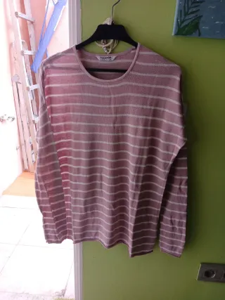 Camiseta Pull&Bear rayas rosa talla M