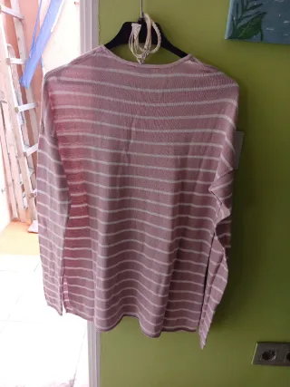 Camiseta Pull&Bear rayas rosa talla M