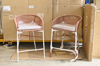 Sgabello Yanet corda beige altezza 65 cm