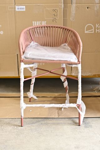 Sgabello Yanet corda beige altezza 65 cm