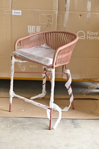 Sgabello Yanet corda beige altezza 65 cm