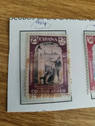 Sello España 25 cts Virgen del Pilar 904
