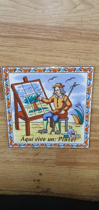 Azulejo decorativo Aquí vive un pintor