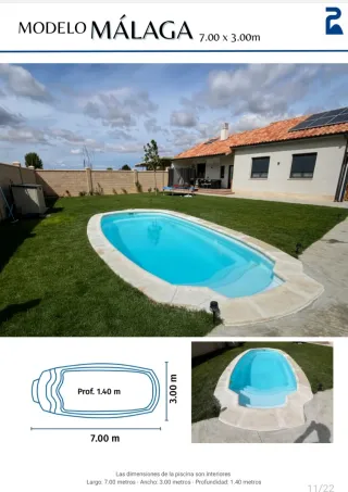 Piscina de poliéster 7.00 x 3.00m